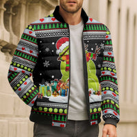 Christmas Tennis Snowman Bomber Puffer Jacket Xmas Holiday Patterns - Wonder Print Shop