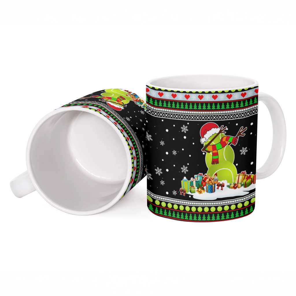 Christmas Tennis Snowman Ceramic Mug Xmas Holiday Patterns - Wonder Print Shop