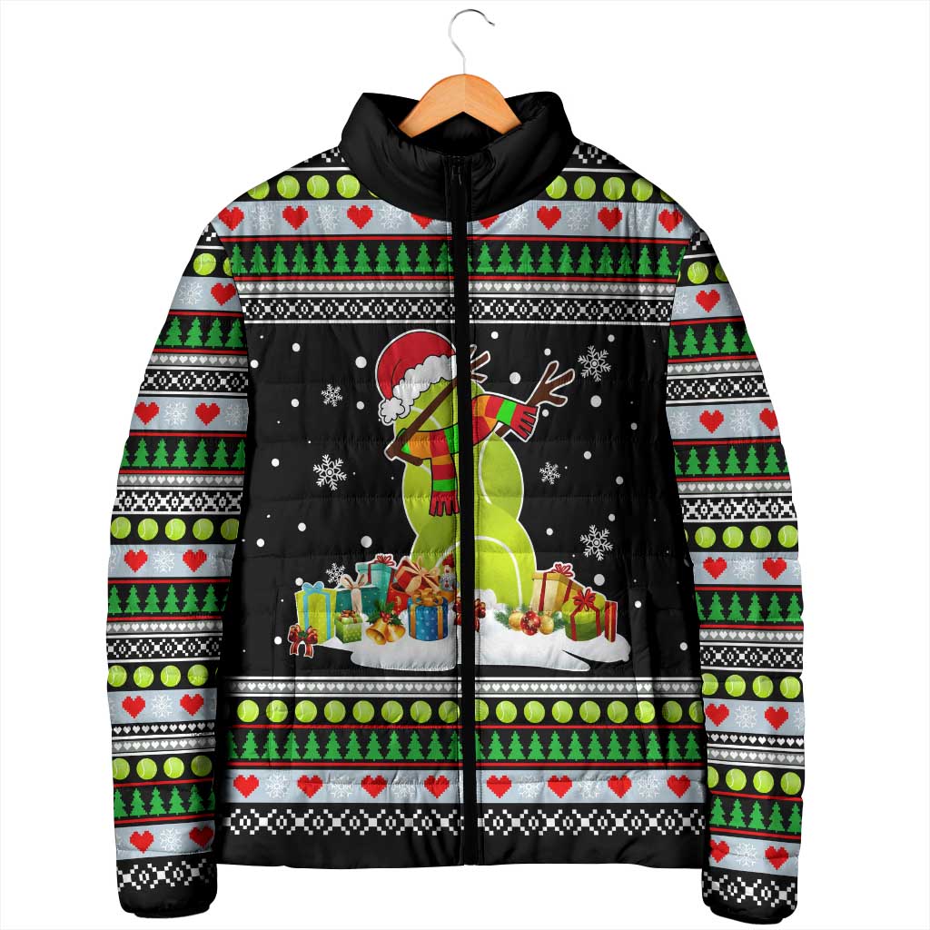 Christmas Tennis Snowman Padded Jacket Xmas Holiday Patterns - Wonder Print Shop