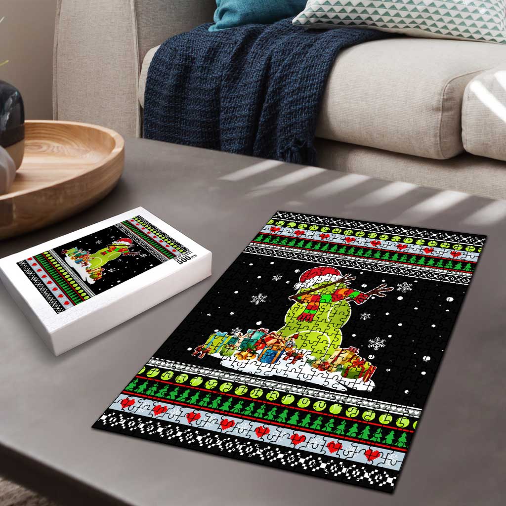 Christmas Tennis Snowman Puzzle Xmas Holiday Patterns - Wonder Print Shop