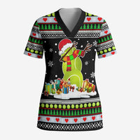 Christmas Tennis Snowman Scrub Top Xmas Holiday Patterns - Wonder Print Shop