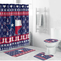 Christmas Texas Map Symbols Bathroom Set Xmas Holiday Patterns - Wonder Print Shop