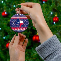 Christmas Texas Map Symbols Ceramic Ornament Xmas Holiday Patterns - Wonder Print Shop