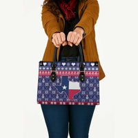 Christmas Texas Map Symbols Leather Bag Xmas Holiday Patterns - Wonder Print Shop