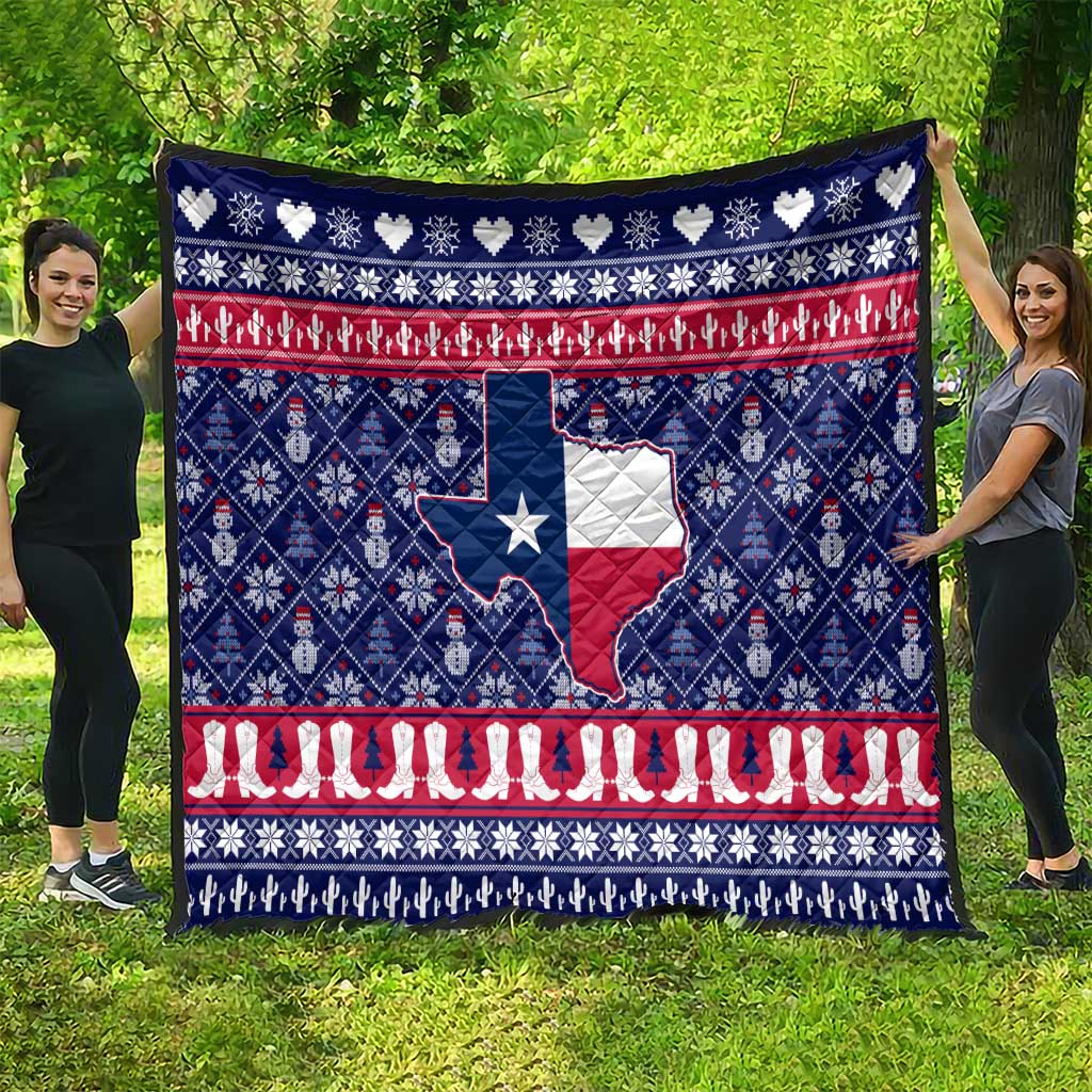 Christmas Texas Map Symbols Quilt Xmas Holiday Patterns - Wonder Print Shop
