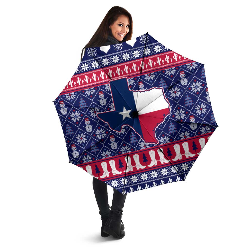 Christmas Texas Map Symbols Umbrella Xmas Holiday Patterns - Wonder Print Shop