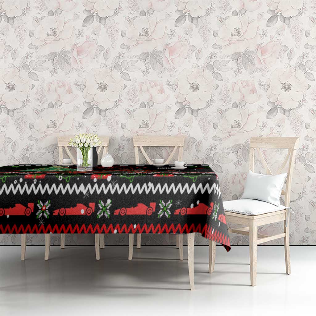 Monaco Christmas Tablecloth with Race Car Christmas Tree and Snowflake Holiday - Wonder Print Shop