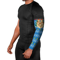 Mongolia Christmas Arm Sleeves with Santa Sheep Christmas Trees and Snowflake - Wonder Print Shop