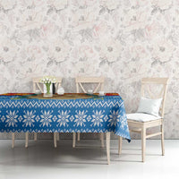 Mongolia Christmas Tablecloth with Santa Sheep Christmas Trees and Snowflake - Wonder Print Shop