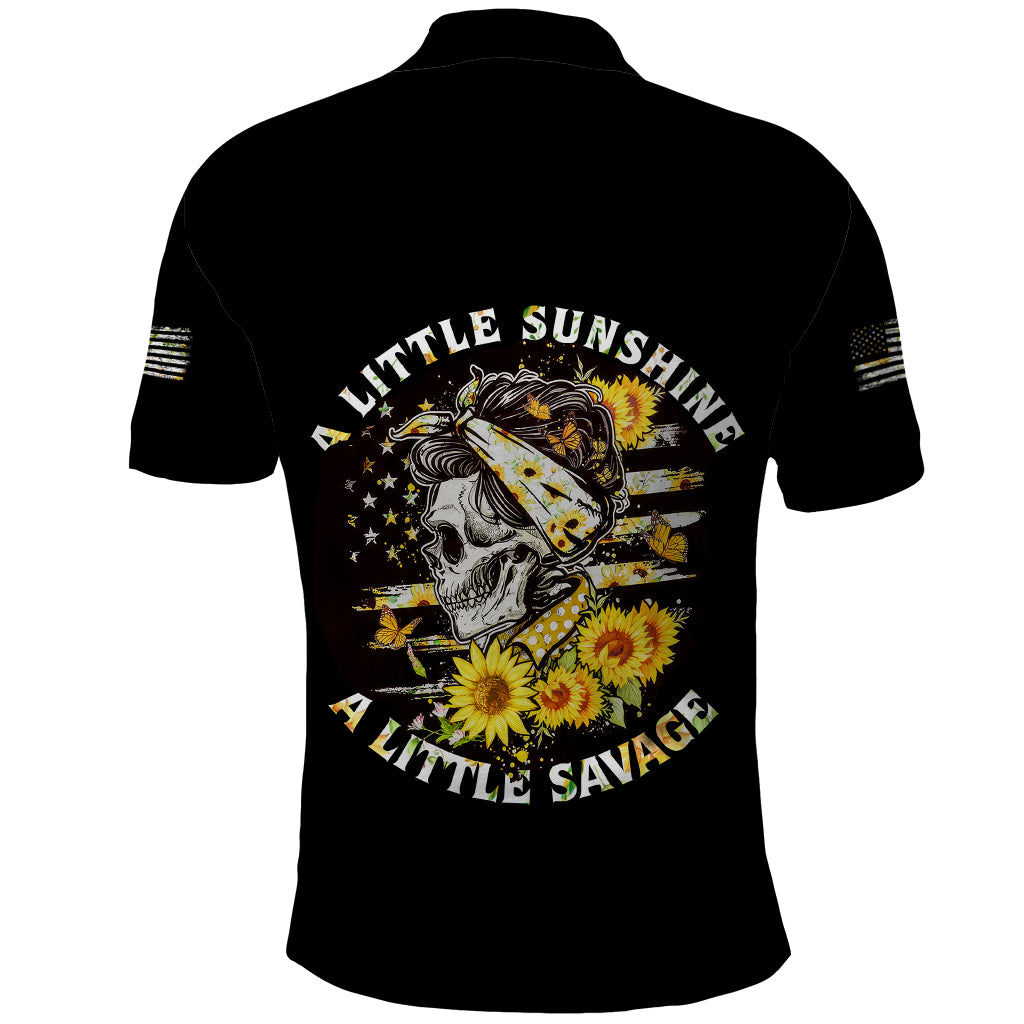 A Little Sunshine A Little Savage Skull Polo Shirt - Wonder Print Shop