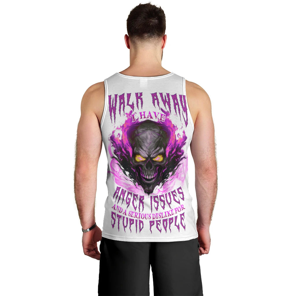 Walk Away Fire Eyes Skull Men Tank Top - Wonder Print Shop