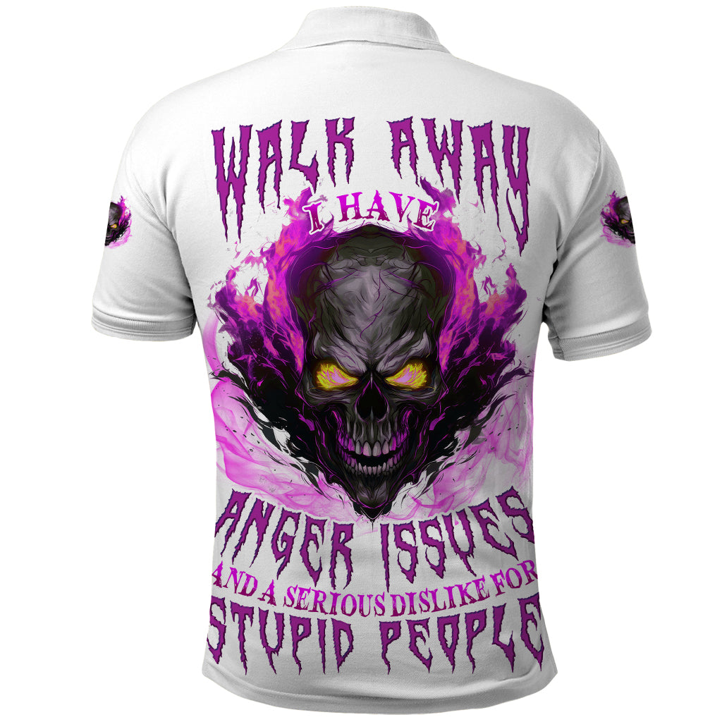 Walk Away Fire Eyes Skull Polo Shirt - Wonder Print Shop