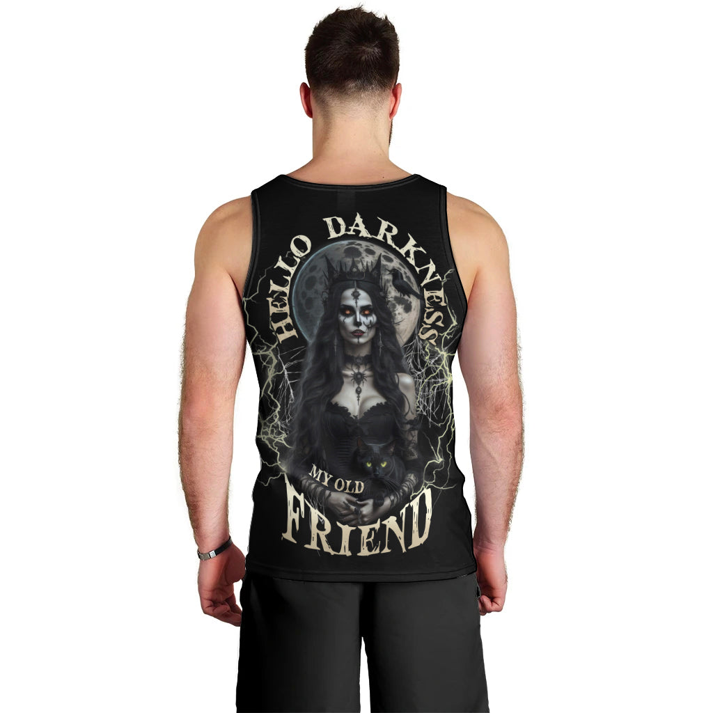 Hello Darkness My Old Friend Halloween Witch Men Tank Top - Wonder Print Shop