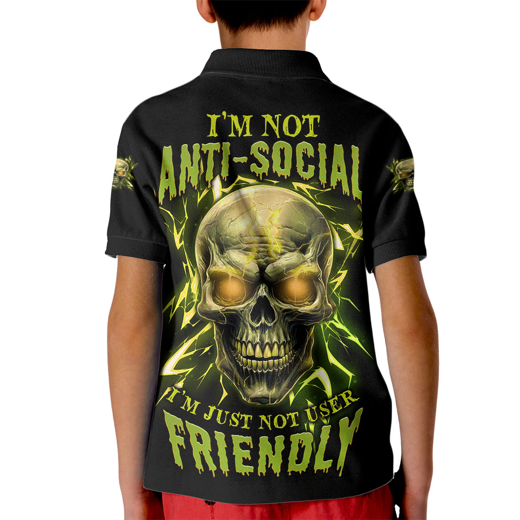 I'm Not Anti-social Mad Skull Kid Polo Shirt - Wonder Print Shop