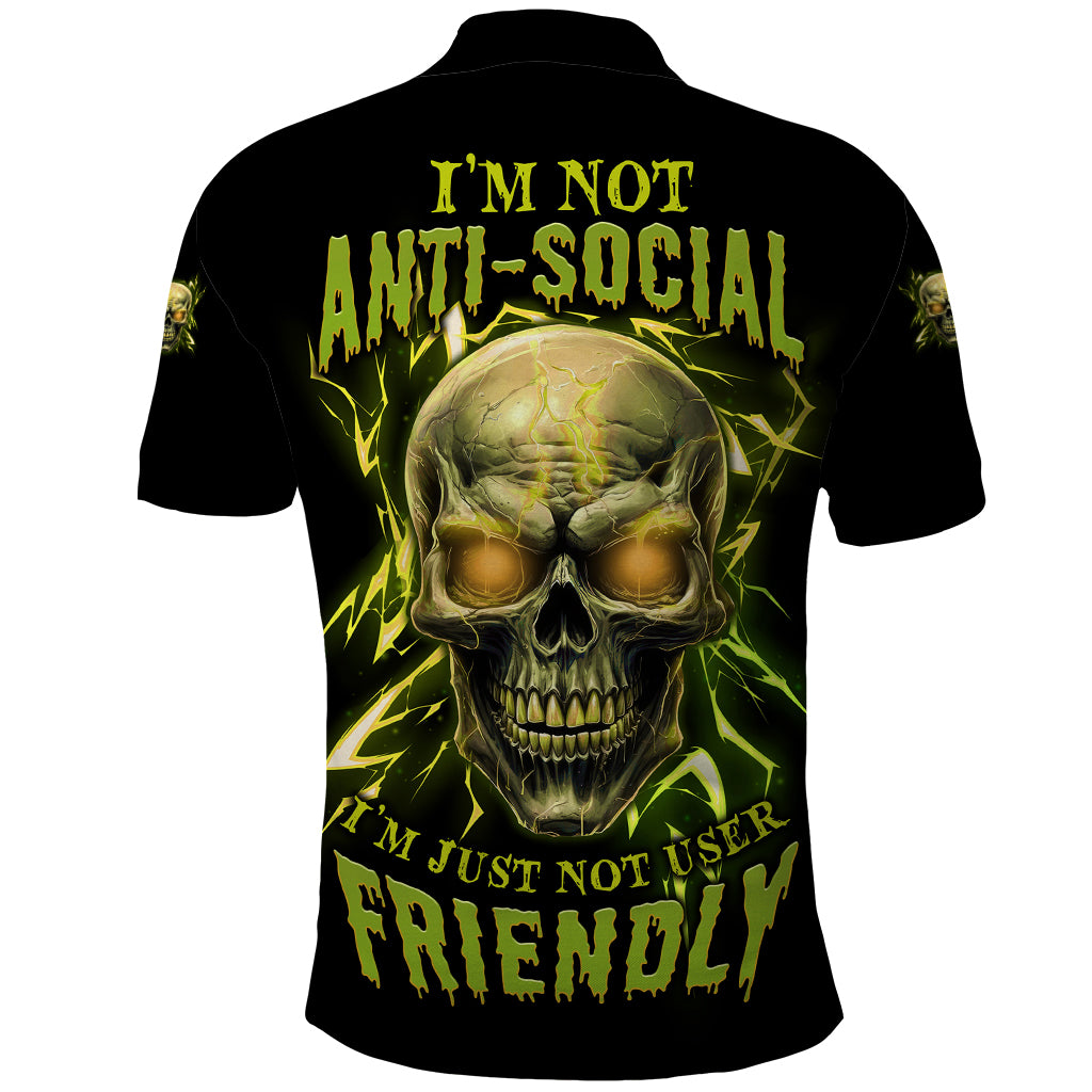 I'm Not Anti-social Mad Skull Polo Shirt - Wonder Print Shop