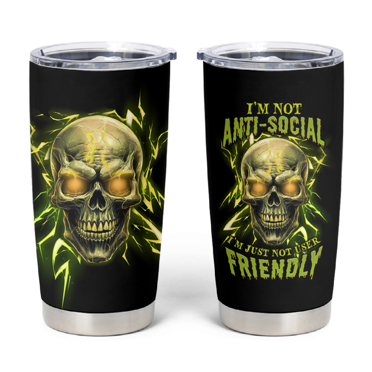 I'm Not Anti-social Mad Skull Tumbler Cup