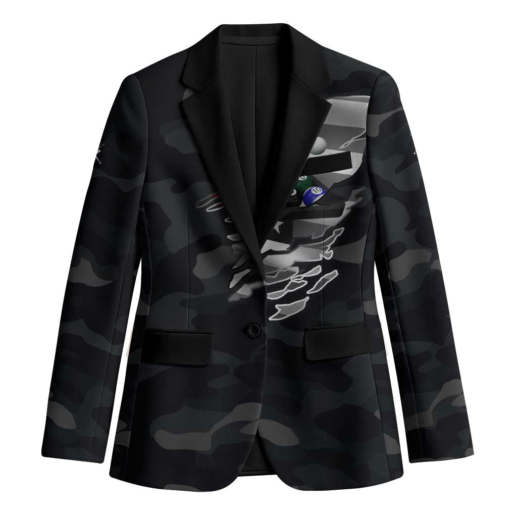 Custom American Flag Billiards Blazer with 8-Ball Wings and Camo Background - Wonder Print Shop