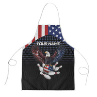 Custom Patriotic Bowling Apron with Bald Eagle, American Flag Bowling Ball - Wonder Print Shop