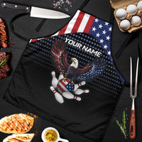 Custom Patriotic Bowling Apron with Bald Eagle, American Flag Bowling Ball - Wonder Print Shop