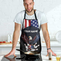 Custom Patriotic Bowling Apron with Bald Eagle, American Flag Bowling Ball - Wonder Print Shop