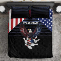 Custom Patriotic Bowling Bedding Set with Bald Eagle, American Flag Bowling Ball - Wonder Print Shop