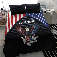 Custom Patriotic Bowling Bedding Set with Bald Eagle, American Flag Bowling Ball - Wonder Print Shop