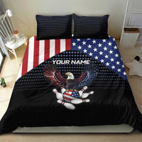 Custom Patriotic Bowling Bedding Set with Bald Eagle, American Flag Bowling Ball - Wonder Print Shop