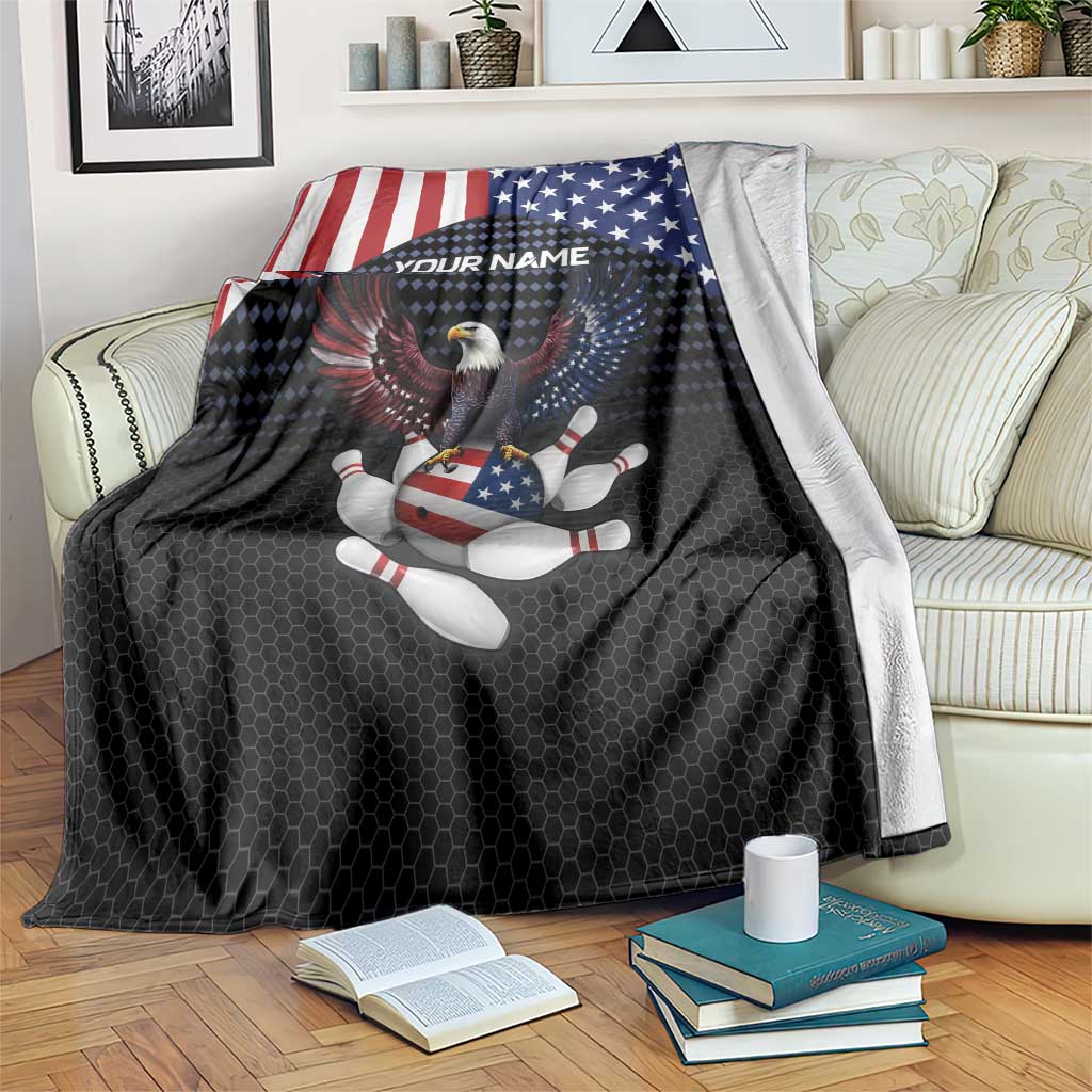 Custom Patriotic Bowling Blanket with Bald Eagle, American Flag Bowling Ball - Wonder Print Shop