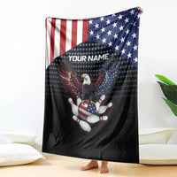 Custom Patriotic Bowling Blanket with Bald Eagle, American Flag Bowling Ball - Wonder Print Shop