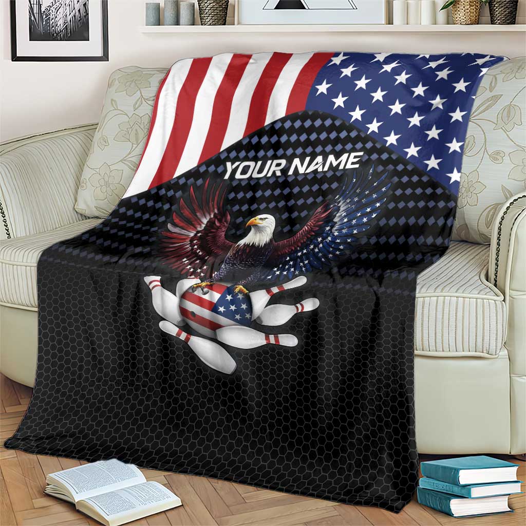 Custom Patriotic Bowling Blanket with Bald Eagle, American Flag Bowling Ball - Wonder Print Shop