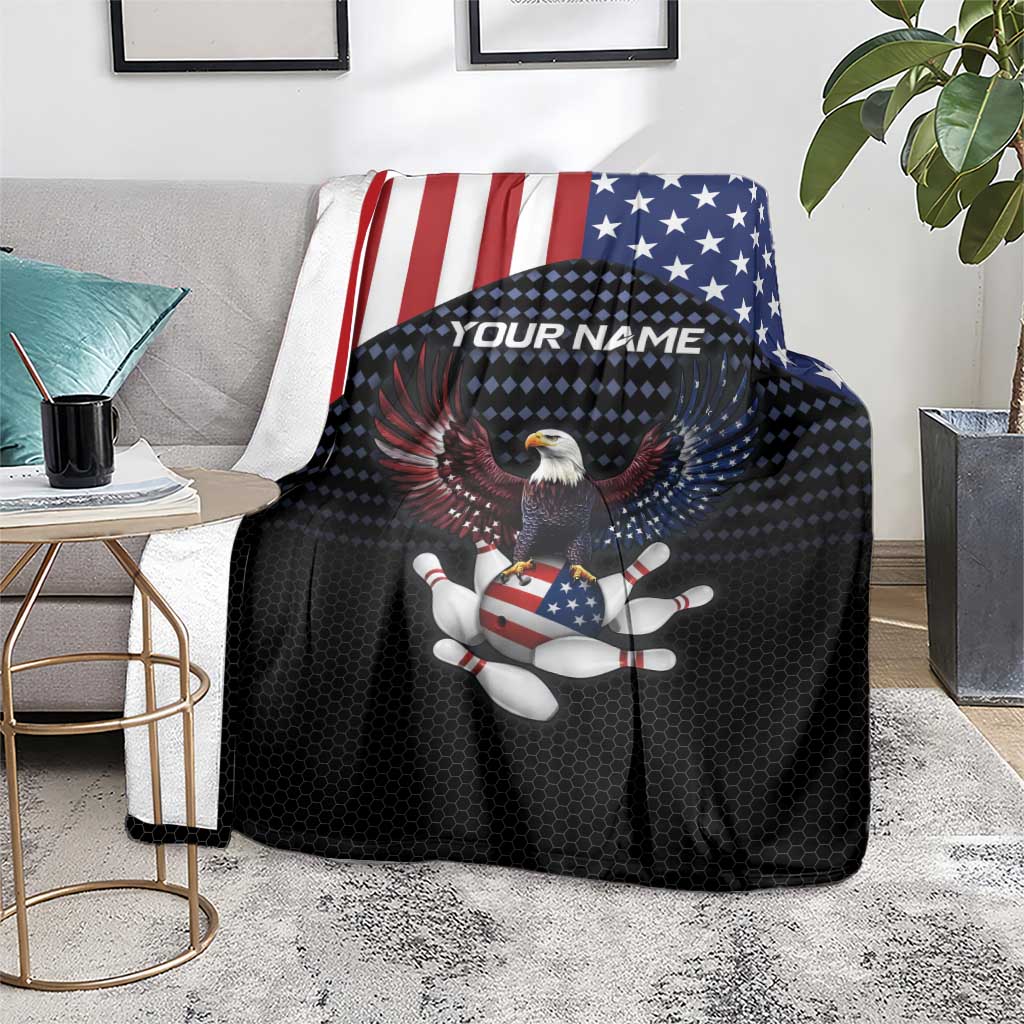 Custom Patriotic Bowling Blanket with Bald Eagle, American Flag Bowling Ball - Wonder Print Shop