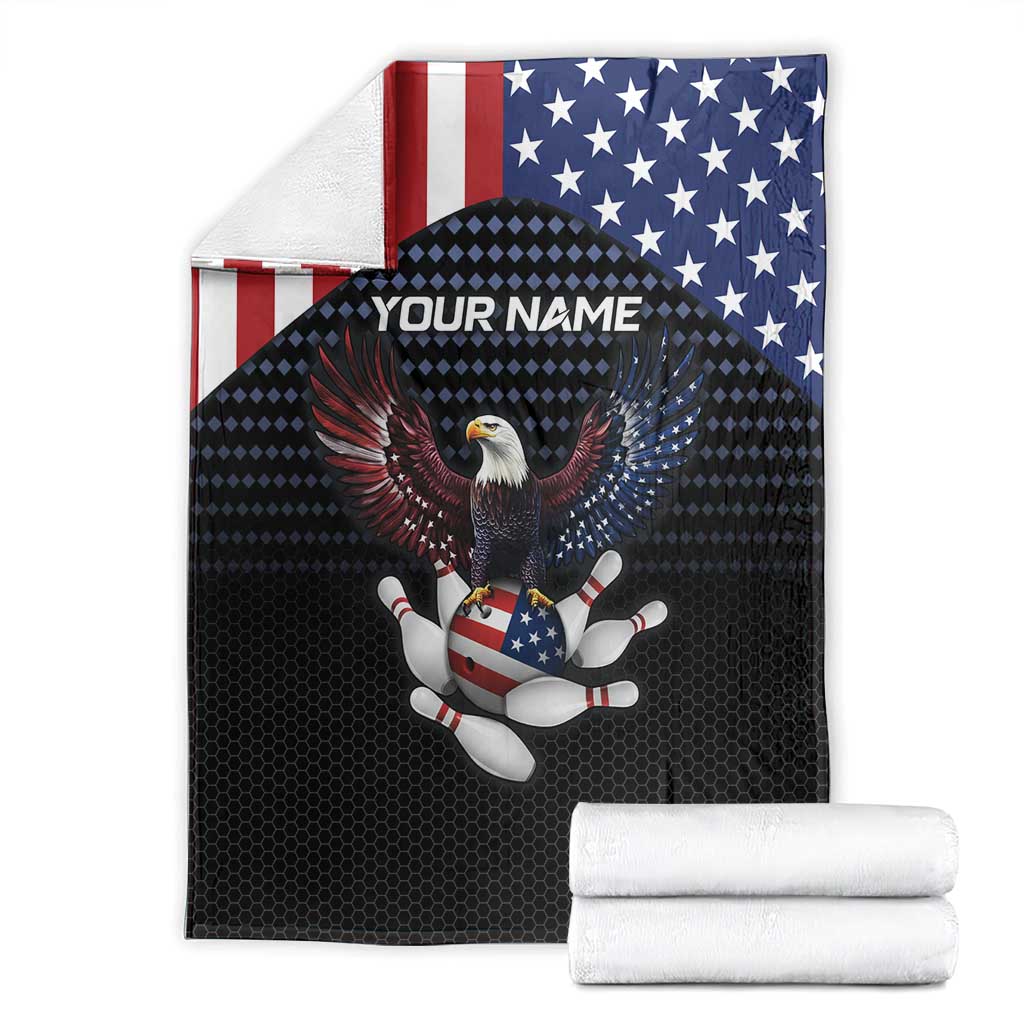 Custom Patriotic Bowling Blanket with Bald Eagle, American Flag Bowling Ball - Wonder Print Shop