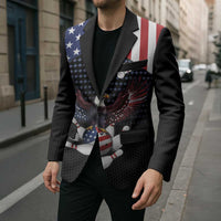 Custom Patriotic Bowling Blazer with Bald Eagle, American Flag Bowling Ball - Wonder Print Shop