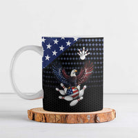 Custom Patriotic Bowling Ceramic Mug with Bald Eagle, American Flag Bowling Ball - Wonder Print Shop