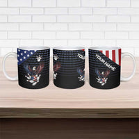 Custom Patriotic Bowling Ceramic Mug with Bald Eagle, American Flag Bowling Ball - Wonder Print Shop