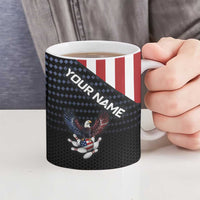 Custom Patriotic Bowling Ceramic Mug with Bald Eagle, American Flag Bowling Ball - Wonder Print Shop