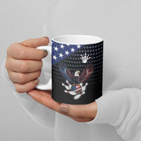 Custom Patriotic Bowling Ceramic Mug with Bald Eagle, American Flag Bowling Ball - Wonder Print Shop