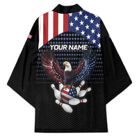 Custom Patriotic Bowling Kimono with Bald Eagle, American Flag Bowling Ball - Wonder Print Shop