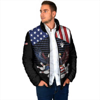 Custom Patriotic Bowling Padded Jacket with Bald Eagle, American Flag Bowling Ball - Wonder Print Shop