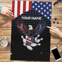 Custom Patriotic Bowling Puzzle with Bald Eagle, American Flag Bowling Ball - Wonder Print Shop