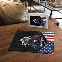 Custom Patriotic Bowling Puzzle with Bald Eagle, American Flag Bowling Ball - Wonder Print Shop