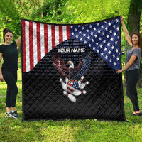 Custom Patriotic Bowling Quilt with Bald Eagle, American Flag Bowling Ball - Wonder Print Shop