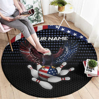 Custom Patriotic Bowling Round Carpet with Bald Eagle, American Flag Bowling Ball - Wonder Print Shop