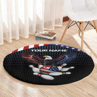 Custom Patriotic Bowling Round Carpet with Bald Eagle, American Flag Bowling Ball - Wonder Print Shop