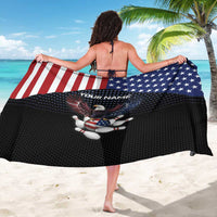 Custom Patriotic Bowling Sarong with Bald Eagle, American Flag Bowling Ball - Wonder Print Shop