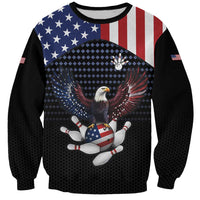 Custom Patriotic Bowling Sweatshirt with Bald Eagle, American Flag Bowling Ball - Wonder Print Shop