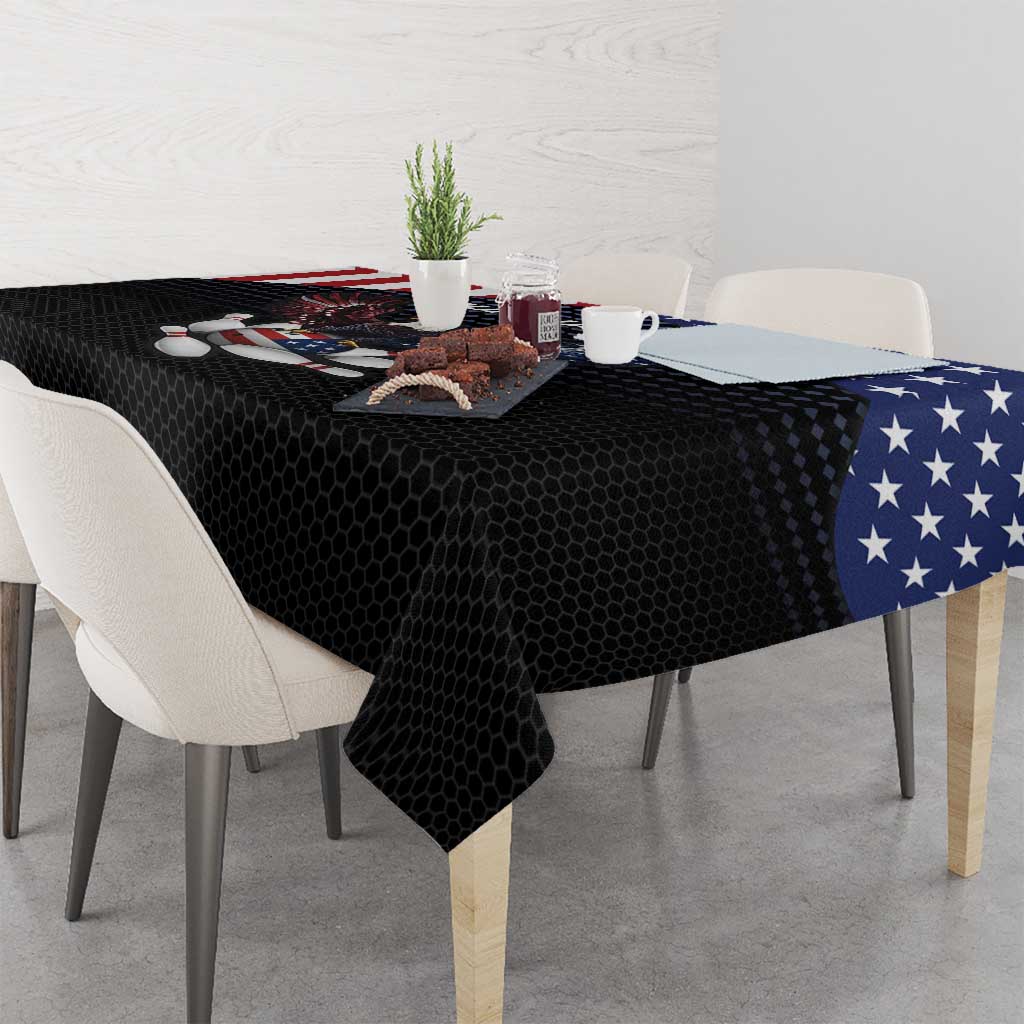 Custom Patriotic Bowling Tablecloth with Bald Eagle, American Flag Bowling Ball - Wonder Print Shop