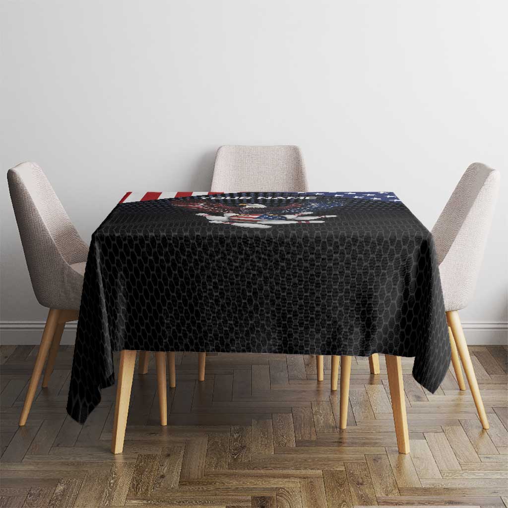 Custom Patriotic Bowling Tablecloth with Bald Eagle, American Flag Bowling Ball - Wonder Print Shop