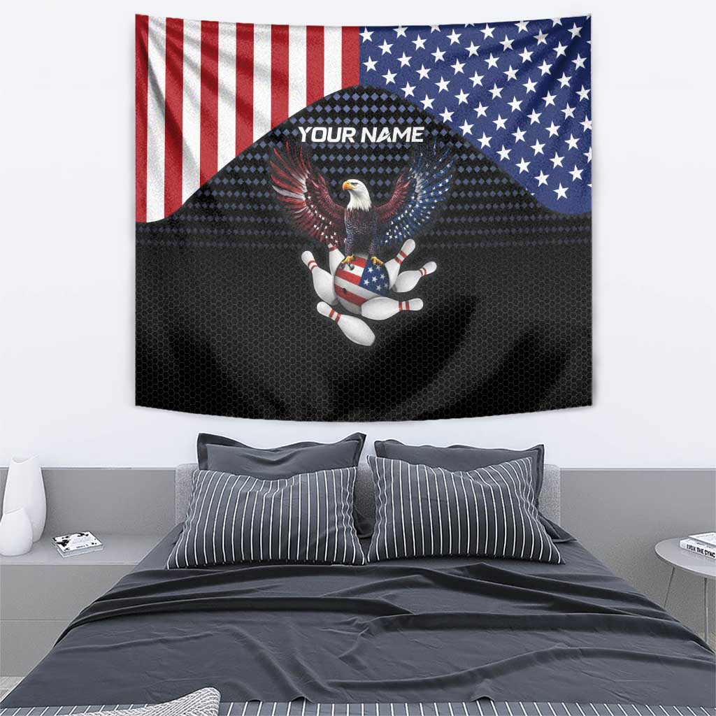 Custom Patriotic Bowling Tapestry with Bald Eagle, American Flag Bowling Ball - Wonder Print Shop