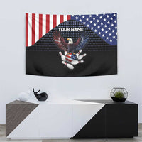 Custom Patriotic Bowling Tapestry with Bald Eagle, American Flag Bowling Ball - Wonder Print Shop